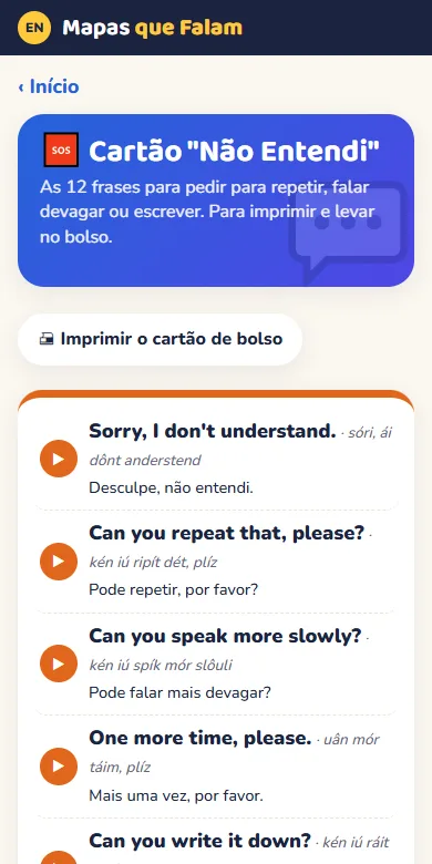 Tela do bônus Cartão “Não Entendi” no app